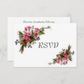 Floral Bouquet Wedding Reception RSVP Kaart (Voorkant / Achterkant)