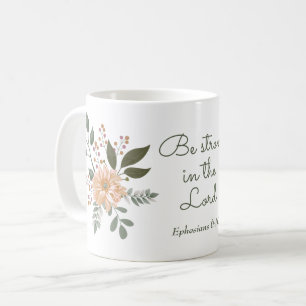 Floral Bouquet, wees sterk in de Bijbel Verse Koffiemok