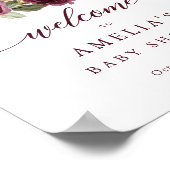 Floral Bourgogne Citrouille Affiche de bienvenue B (Coin)