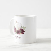 Floral Bourgogne Citrouille Mug personnalisé (Devant gauche)