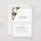 Floral Bourgogne crème Dusty Rose Mariage RSVP (Devant)