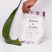 Floral Bourgogne - Faire-part de mariage modifiabl