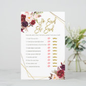 Floral Bourgogne il dit qu'elle a dit carte de jeu (Debout devant)