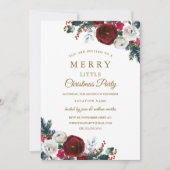 Floral-Bourgogne kerstfeest Kaart (Voorkant)