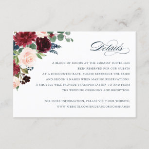 Floral Bourgogne Navy Elegant Blush Details Kaart