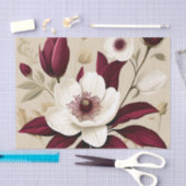 Floral Bourgogne Plant Botanisch Tissuepapier (Craft)