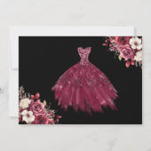 Floral Bourgogne Save the Date Verjaardag Quincean (Achterkant)