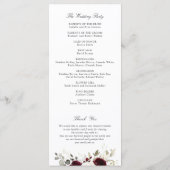 Floral Bourgogne White Greenery Programme de maria (Dos)
