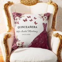 Floral Bourgondië Prinses Quinceanera Verjaardag