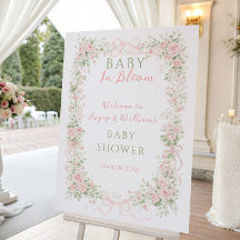 Floral Bow Baby in Bloom Girl Baby Shower