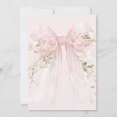 Floral Bow Elegant Bloemenmeisje Baby shower Kaart (Achterkant)
