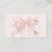 Floral Bow Elegant Flower Girl Baby Shower Informatiekaartje (Achterkant)