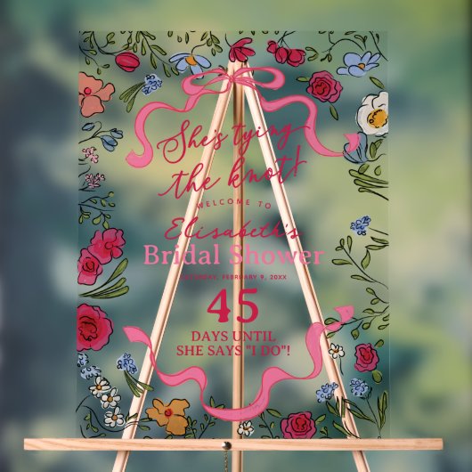 Floral Bow She's Tying the Knot Bienvenue (Neutre)