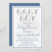 Floral Boy Baby Shower Invitation (Devant / Derrière)