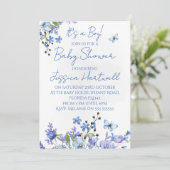 Floral Boy Baby Shower Invitation (Debout devant)