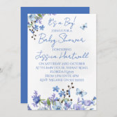 Floral Boy Baby Shower Invitation (Devant / Derrière)