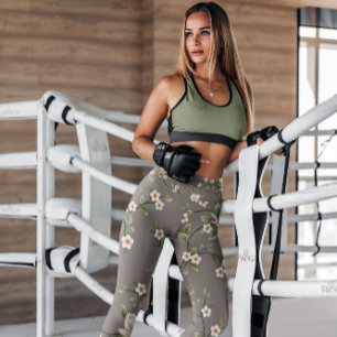 Floral Branch Elegant Patterned LEGGINGS