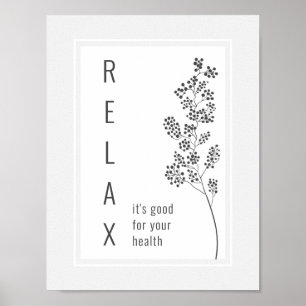 Floral Branch Relax Motivatie Gezegde Poster
