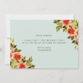 Floral Branché Serez-Vous Ma Carte Matron D'Honneu (Dos)