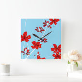 Floral Branches Vierkante Klok (Huis)