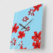 Floral Branches Vierkante Klok (Hoek)