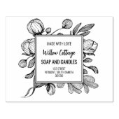 Floral branding gemaakt met liefdesrubber stempel (Afrduk)