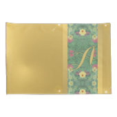 Floral Brass-like Monogram Pillowcase Kussensloop (Achterkant-Rechts)
