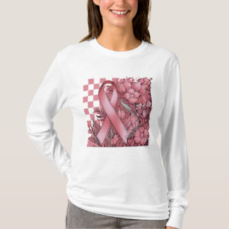 Floral Breast Cancer Awareness T-shirt