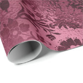 Floral Bridal bruiloft Birthday Glitter Bourgundy Cadeaupapier (Rol Hoek)