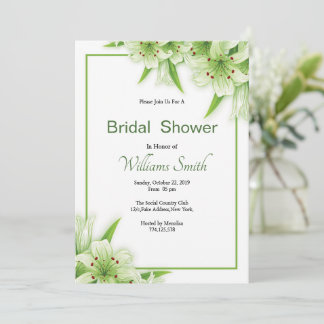 Floral Bridal Shower Invitation Card Template Kaart