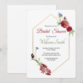 Floral Bridal Shower Invitation Kaart (Voorkant / Achterkant)