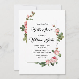 Floral Bridal Shower Invitation Kaart