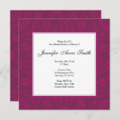 Floral Bridal Shower Invitation - Magenta Kaart (Voorkant / Achterkant)