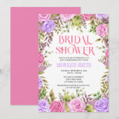 Floral Bridal Shower Invitation Sjabloon Kaart (Voorkant / Achterkant)