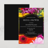 Floral Bridal Shower-uitnodigingen Kaart (Voorkant / Achterkant)