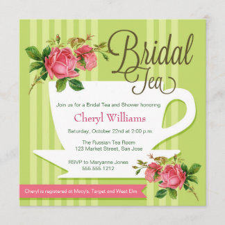 Floral Bridal Tea Kaart