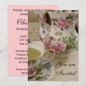 Floral Bridal Tea Party Invitation Kaart (Voorkant / Achterkant)