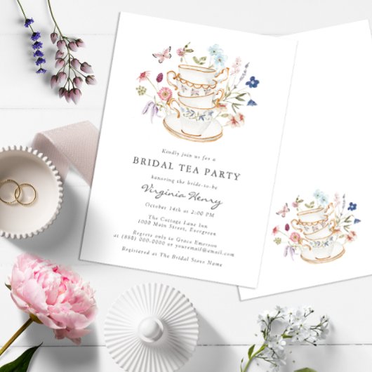 Floral Bridal Tea Party Kaart