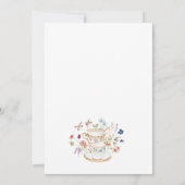 Floral Bridal Tea Party Kaart (Achterkant)