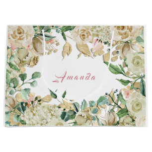 Floral Bridal Weddenschap Birthday Rozen Mint Blus Groot Cadeauzakje