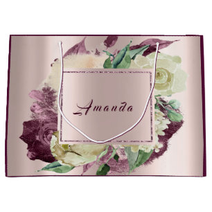 Floral Bridal Wedding Birthday Rozen Marsala Blush Groot Cadeauzakje
