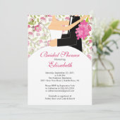 Floral Bride Bridal Shower Kaart (Staand voorkant)