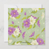 Floral Bride Bridal Shower Paars Kaart (Achterkant)