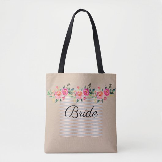 Floral Bride canvas tas (Voorkant)