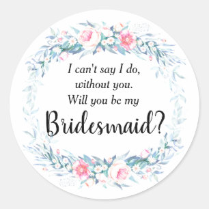 Floral Bridesmaid Ronde Sticker