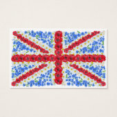 Floral British Flag Memorial Funeral Prayer Card (Devant)