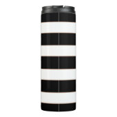 Floral Bronze Black & White Stripe - Aangepaste fo Thermosbeker (Achterkant)
