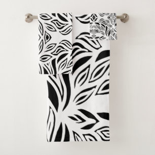 Floral brossé noir et blanc