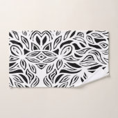 Floral brossé noir et blanc  (Serviette à main)