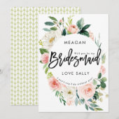 floral broussailleux serez-vous ma carte femme de  (Devant / Derrière)